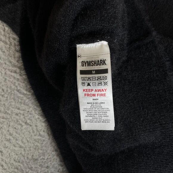 Gymshark x Whitney Simmons Sweater Womens M Black Oversized Eyelash Knit Fuzzy - Picture 10 of 10